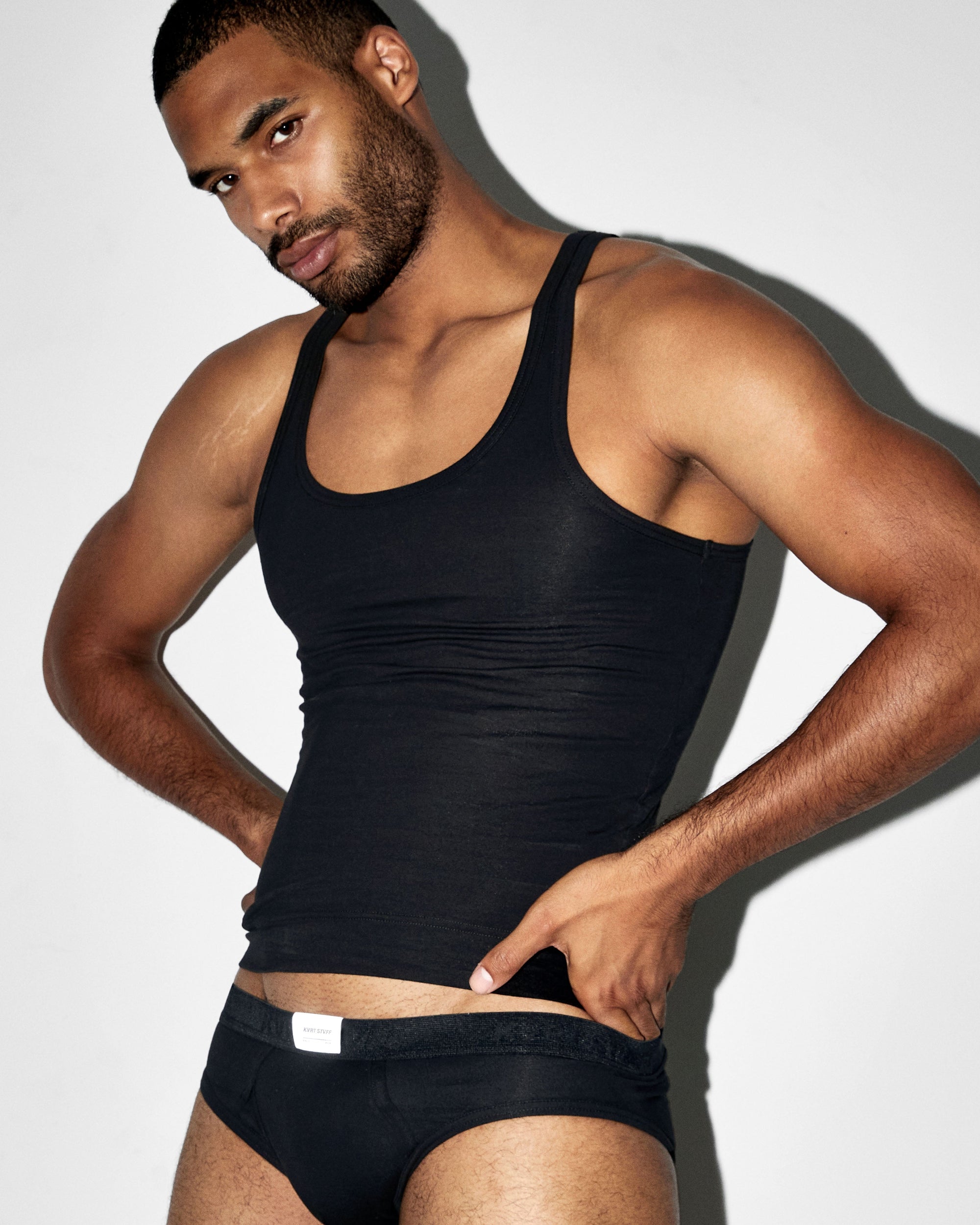 2 Pack Black KVRT Cotton Tank Top