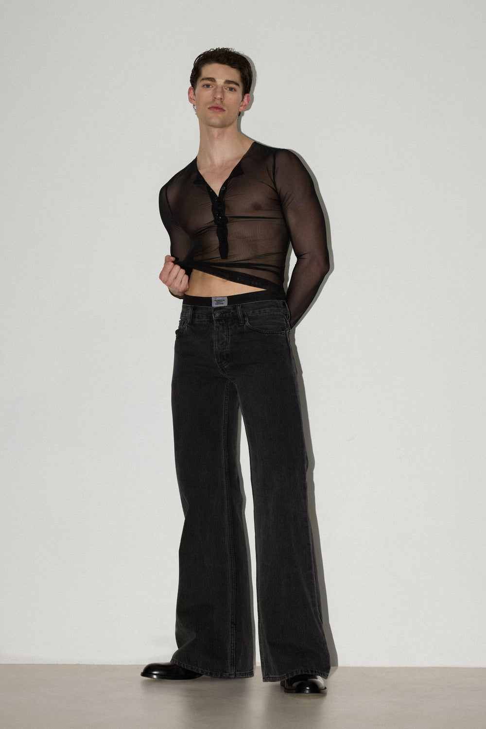 Black John Long Sleeve Henley