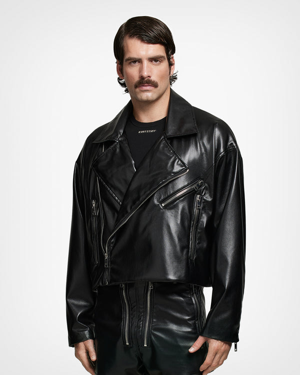 Black Strabler Biker Jacket