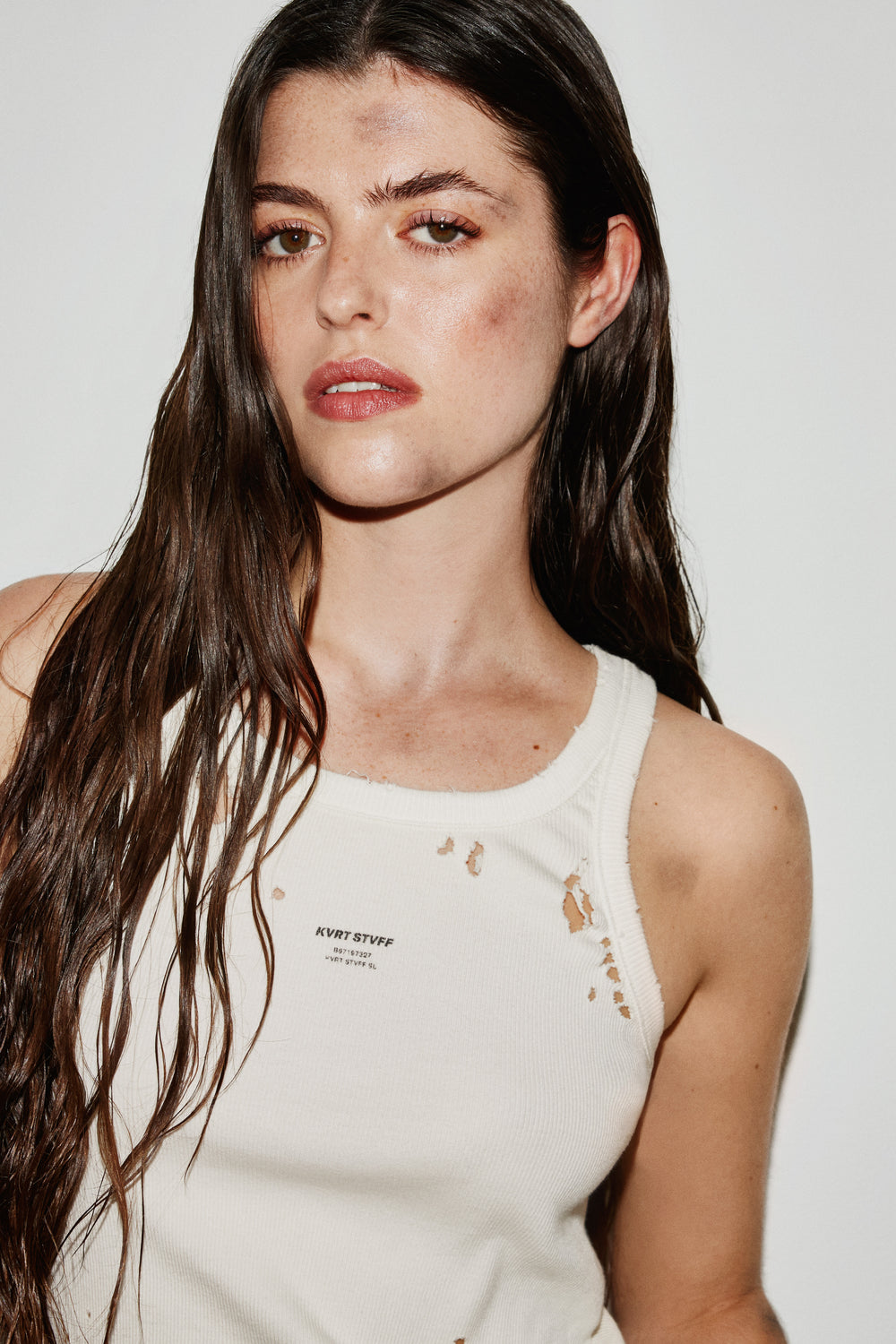 W-Ecru Mechanic Tank Top