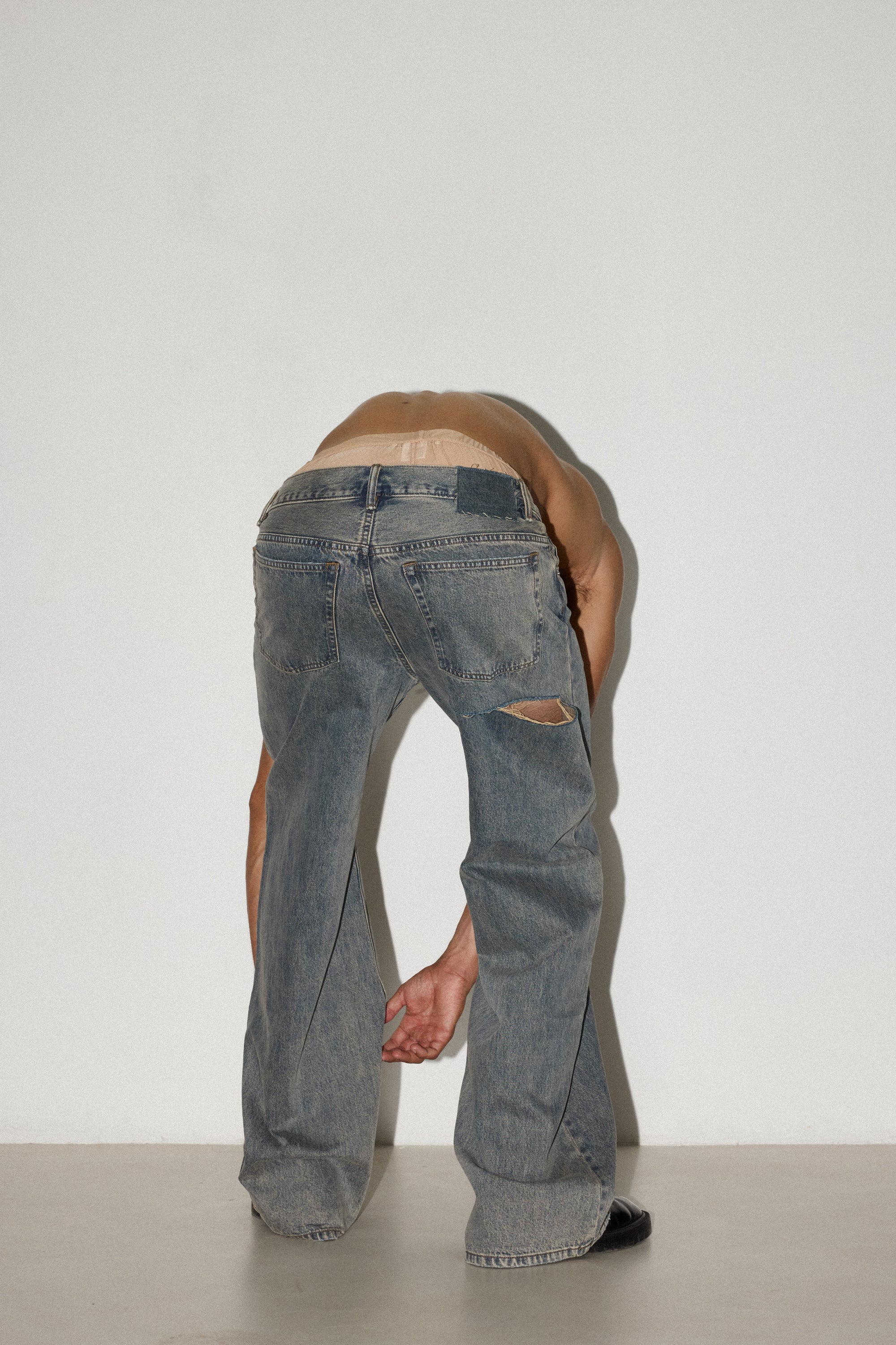 Mud Faded Indigo Wide Leg Jeans