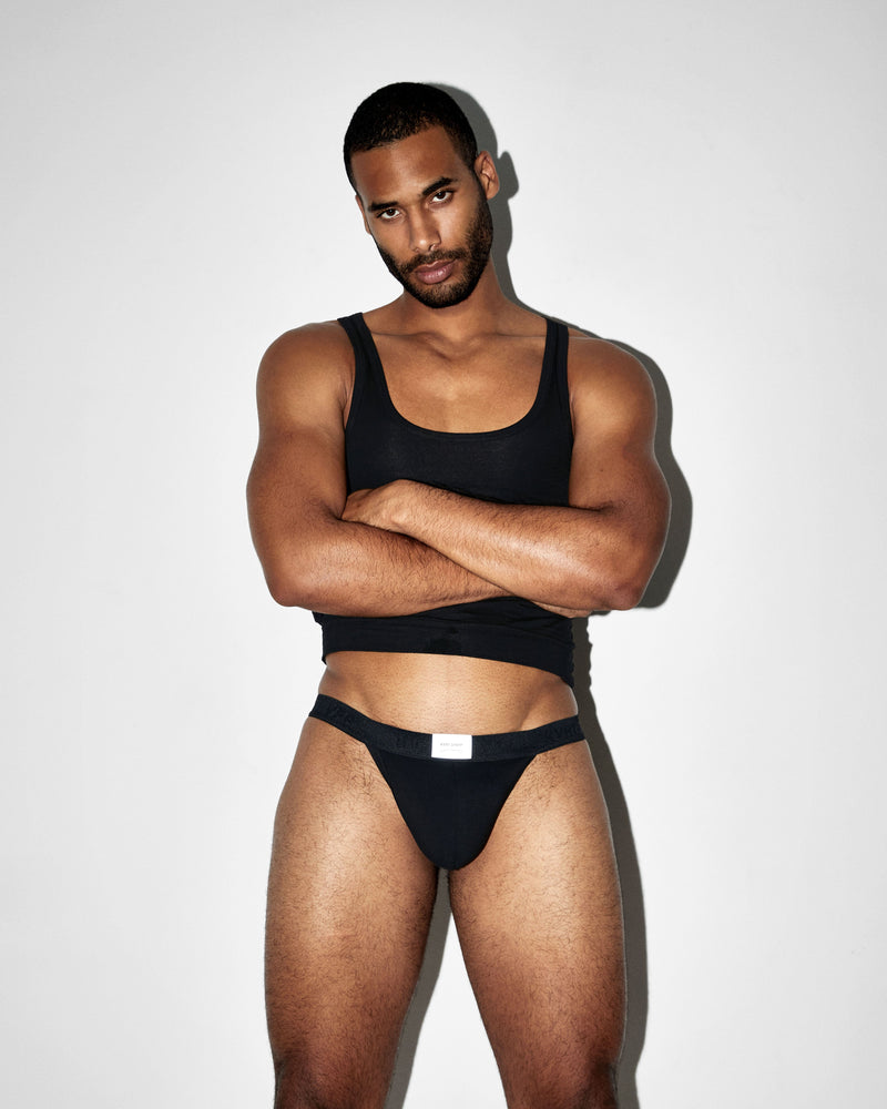 2 Pack Black KVRT Cotton Thong